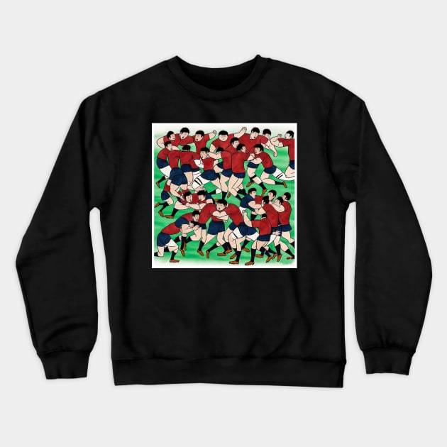 Japanese Rugby Print Crewneck Sweatshirt by ArtShare